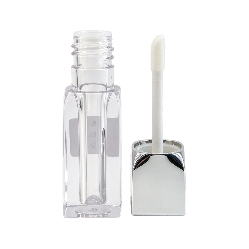 Transparent Square Lip Gloss Tube with Silver Cap YS601