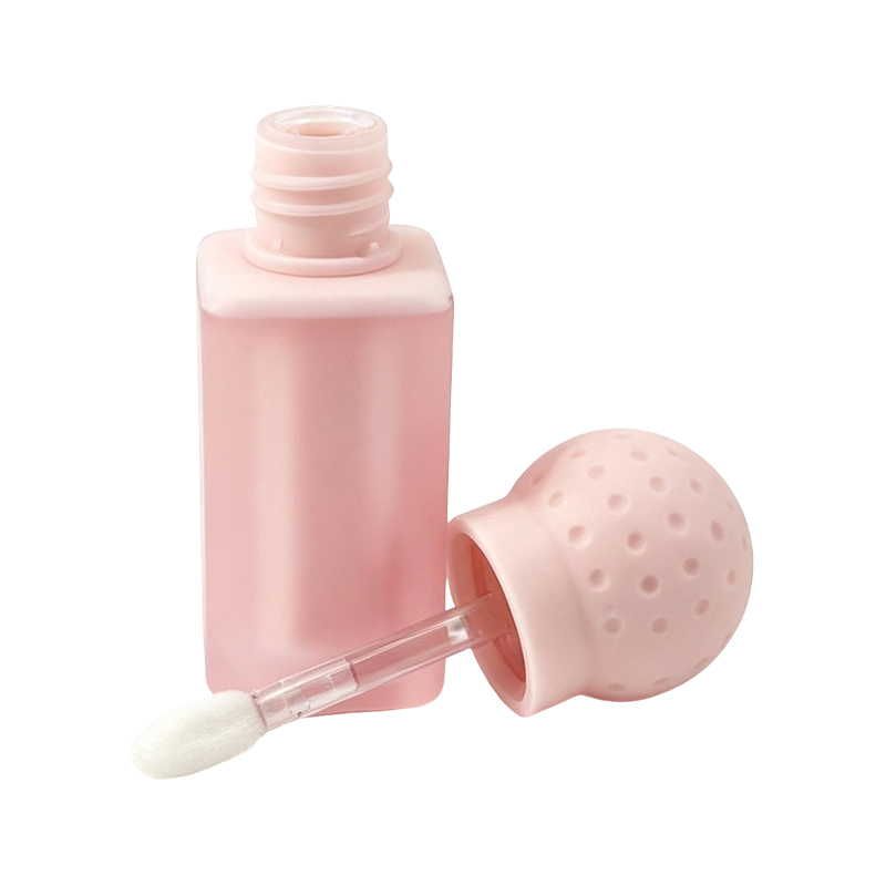 Pink Round Lip Gloss Tube with Textured Cap YS602