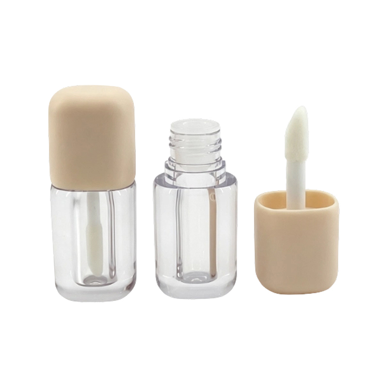 Nude Beige Round Lip Gloss Tube Set YS608