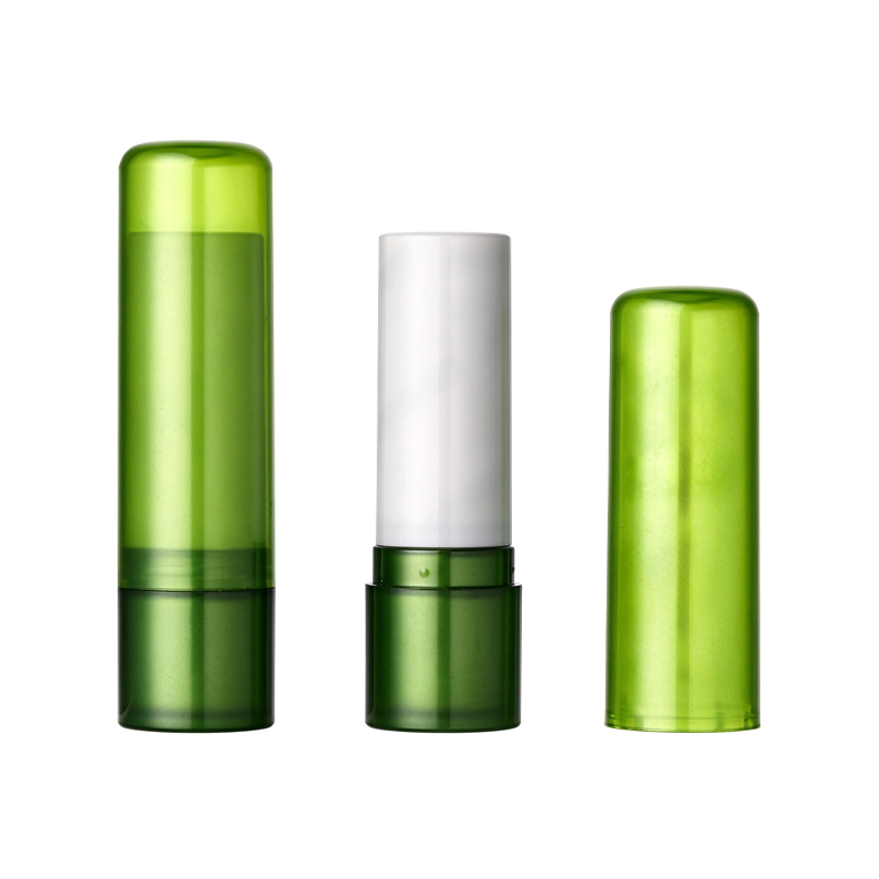 Empty Lipstick Tube Packaging Round Clear Green YS652