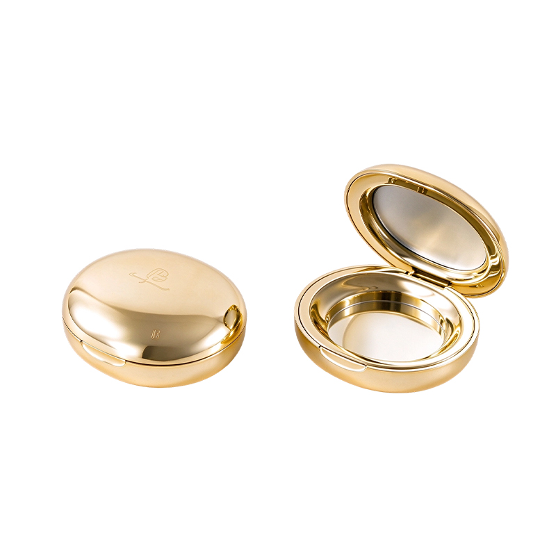 Round Gold Single-Pan Blush Highlighter Compact Case Packaging YS701